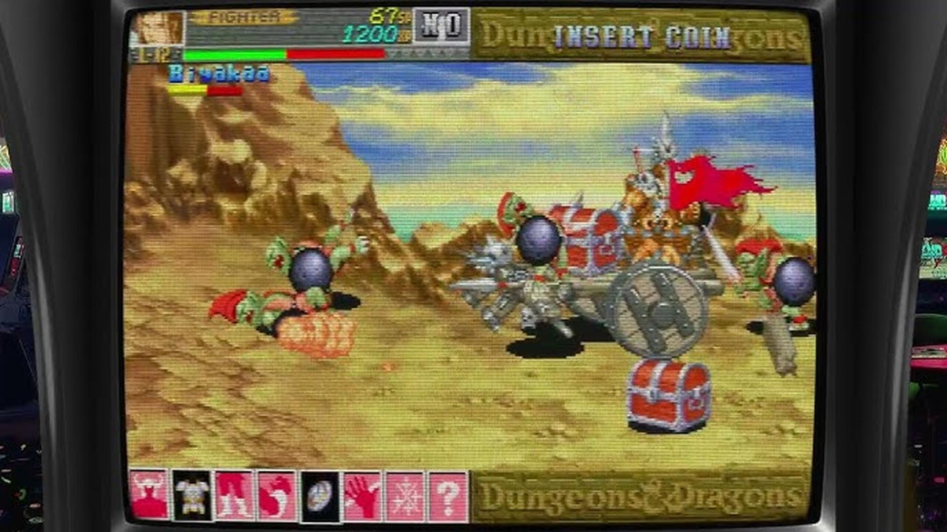 Dungeons and Dragons arcade gameplay with bezel — two players in action via netplay